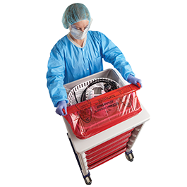 technician transporting endoscopes